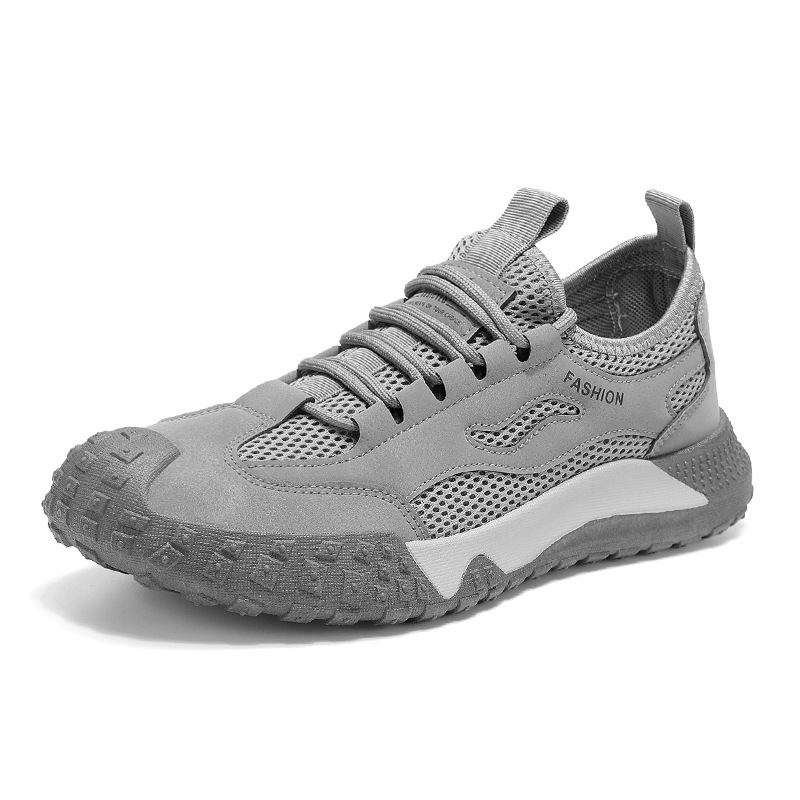 Zapatos de seguro laboral, zapatos de hombre, malla transpirable de verano, zapatos de red huecos, zapatos deportivos, zapatos de trabajo al aire libre de ocio antideslizantes y resistentes al desgaste