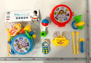 Hand Rattles Baby Educational Early Education Newborn Baby Rattles Pat Drum (8PCS)