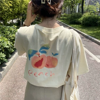 短袖女装上衣夏季2025新款网红可爱日系印花短款宽松t恤ins潮