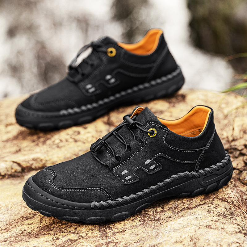 Plus-Size Autumn And Winter Genuine Leather Breathable Loafers Casual Men's Leather Shoes Trendy Goodyear Handmade Men's_vogvips.com