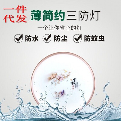 LED吸顶灯 防水防尘防虫简约吸顶灯室内卧室灯过道工程精装三防灯|ms
