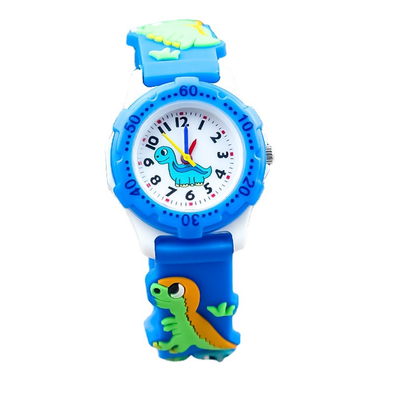Amazon moda 3D dibujos animados dinosaurio niños reloj niños y niñas impermeable reloj electrónico tendencia reloj de cuarzo en stock
