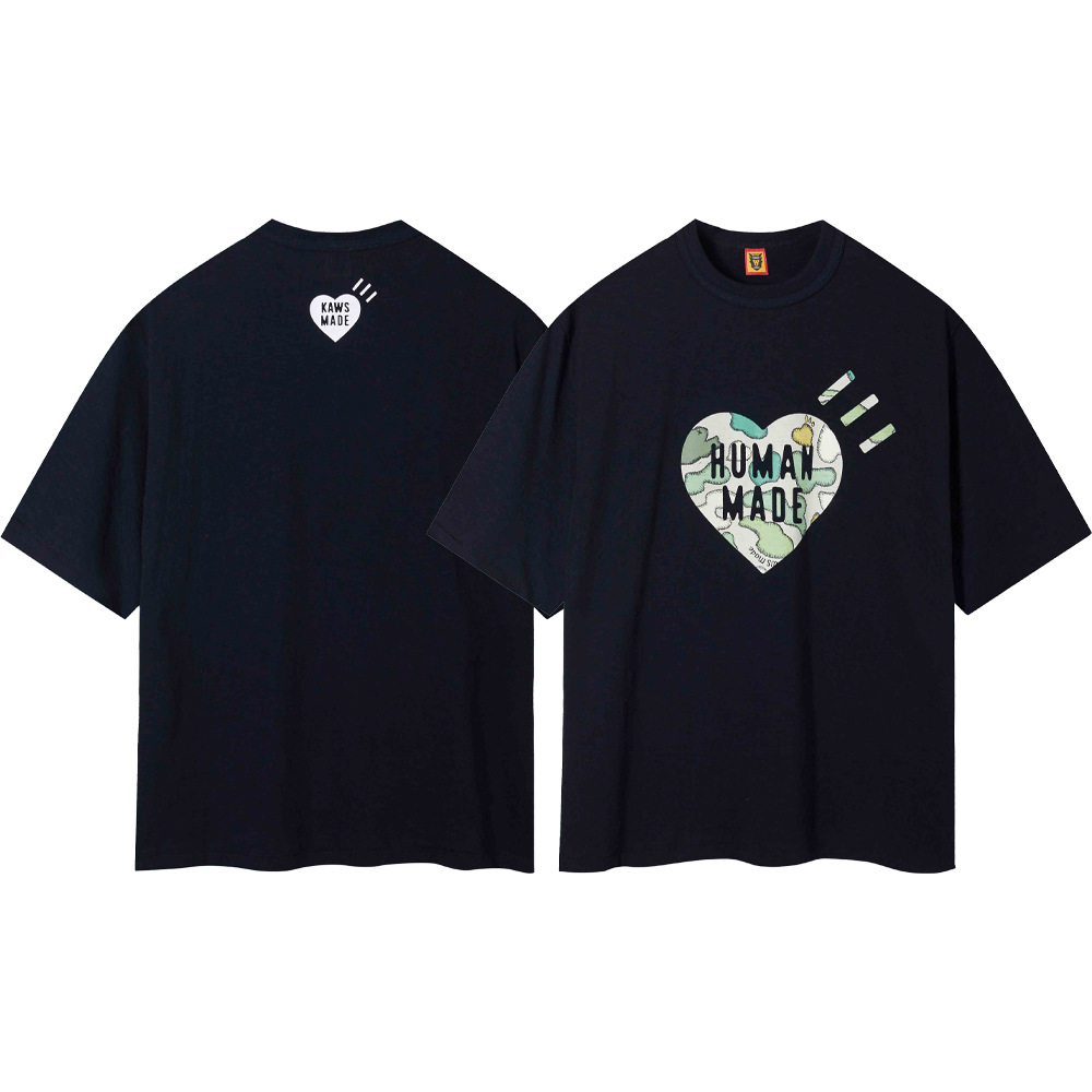 Marca de moda japonesa de bambú pesado algodón suelto pareja de hombre y mujer cilindro camiseta de manga corta media manga TEE