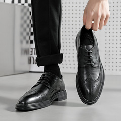 Block leather shoes for men, ornate British style, high-end, Korean version suit shoes, 6151-Q