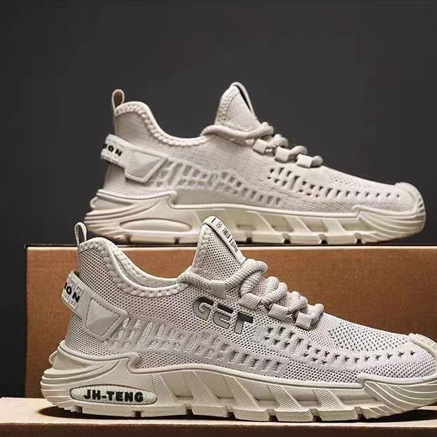 Men's Shoes Summer and Autumn Mesh Sports Shoes Men's New Breathable Non-Stinky Feet Sports Shoes Casual Shoes Outdoor Shoes Cross-Border