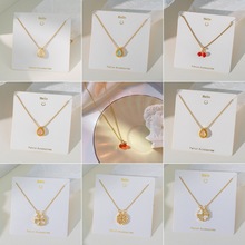 日韩热卖清纯甜美ins风项链 不锈钢百搭小众轻奢女神同款樱桃吊坠