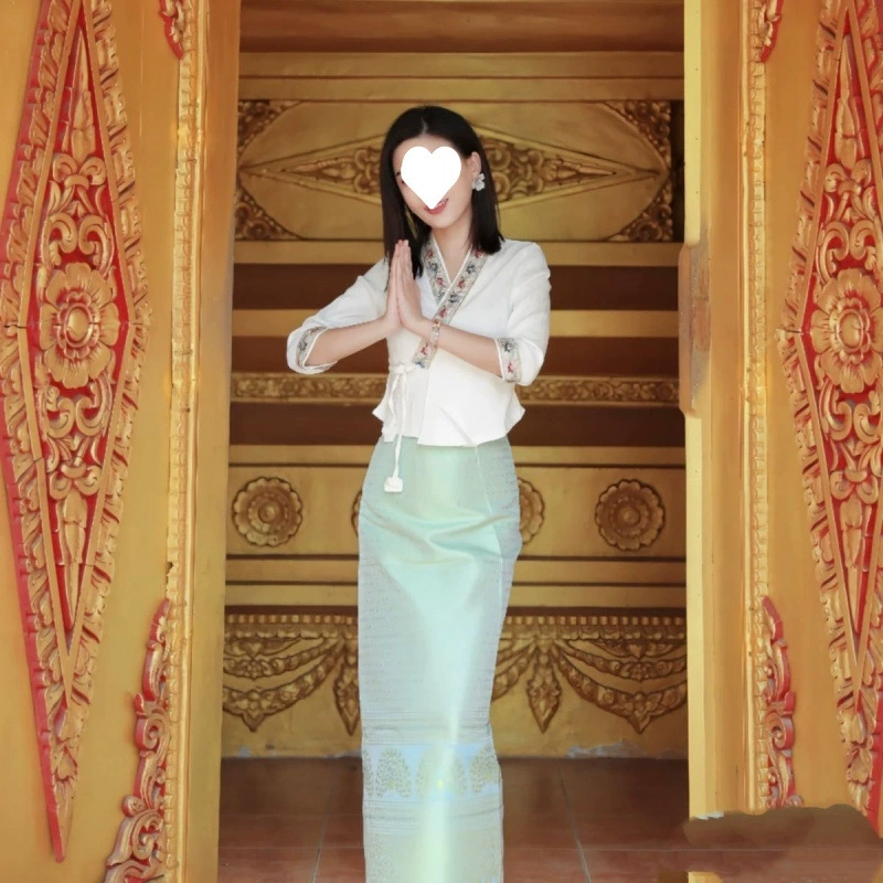 Этнический летний традиционный новый повседневный наряд Xishuangbanna, рабочая одежда в стиле Dai, верхняя одежда для путешествий и фотографий для женщин.