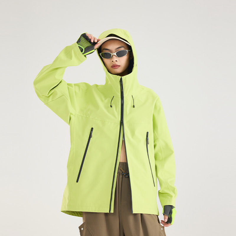 Hardshell Level 4 Waterproof Casual Stand-Collar Couple's Jacket, Windproof Sports High-End Outerwear, Windbreaker Jacket