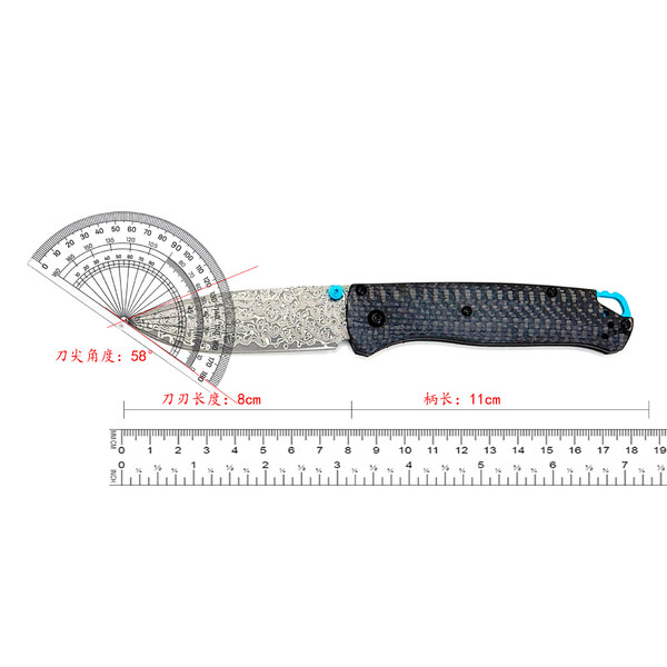Butterfly 535 Folding Knife Carbon Fiber Handle Damascus Blade…