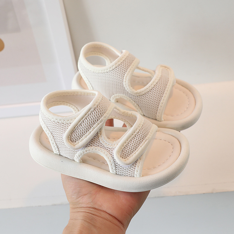 Chaussures d'été en tissu coréen pour enfants, sandales à Velcro respirantes à la mode pour bébés hommes et femmes, plage_voghion.com