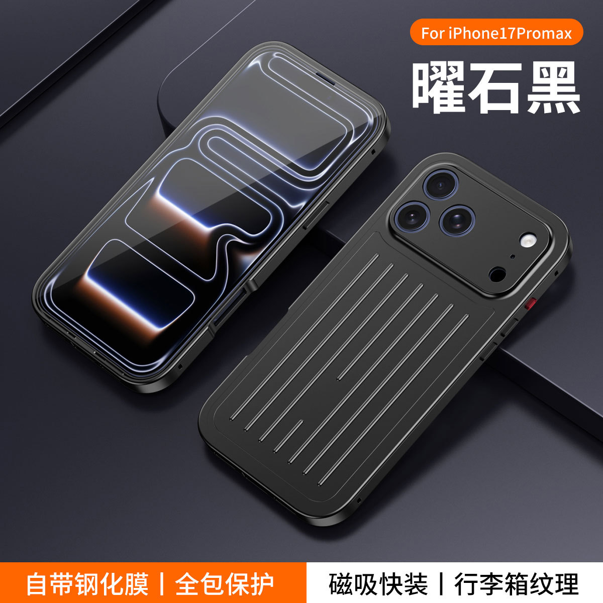 Ốp lưng từ tính dạng vali cho iPhone 17 Pro Max – hợp kim nhôm kính cường lực chống rơi vỡ — Cam, Xanh Titan, Vàng Sa Mạc, Bạc chi tiết 19