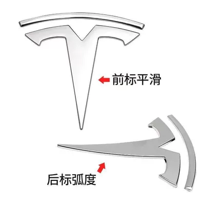 Tesla Model 3 Syx Front: Car logo - dropshipping-free-shipping-17-24-old-model-3y-front-labelrear-label-silver
