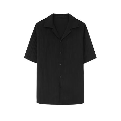Men's 2024 Summer New Short-Sleeve Shirt, Cool and Stylish, Ice Silk Half-Sleeve Blouse, Casual 5-Sleeve Top