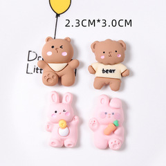 New cartoon animal cute rabbit bear resin accessory DIY handmade cream glue drop resin phone case sticker