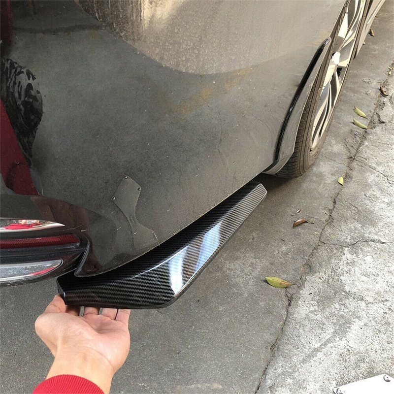 Cross-Border Hot-Selling Car Universal Rear Corner Carbon Fiber Black Universal Rear Lip Anti-Collision Rear Spoiler Exterior Modification Parts