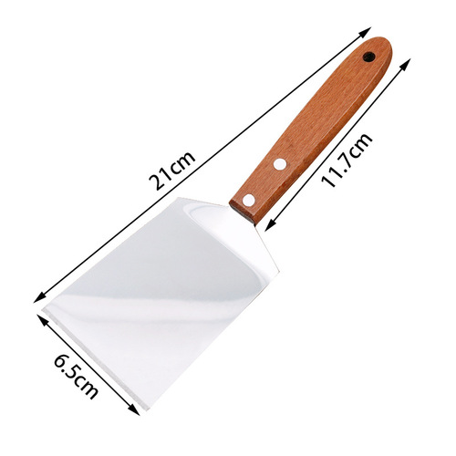 Stainless steel cheese scoop brownie cookie tiramisu spatula wooden handle small frying spatula cake pizza home use shovel knife