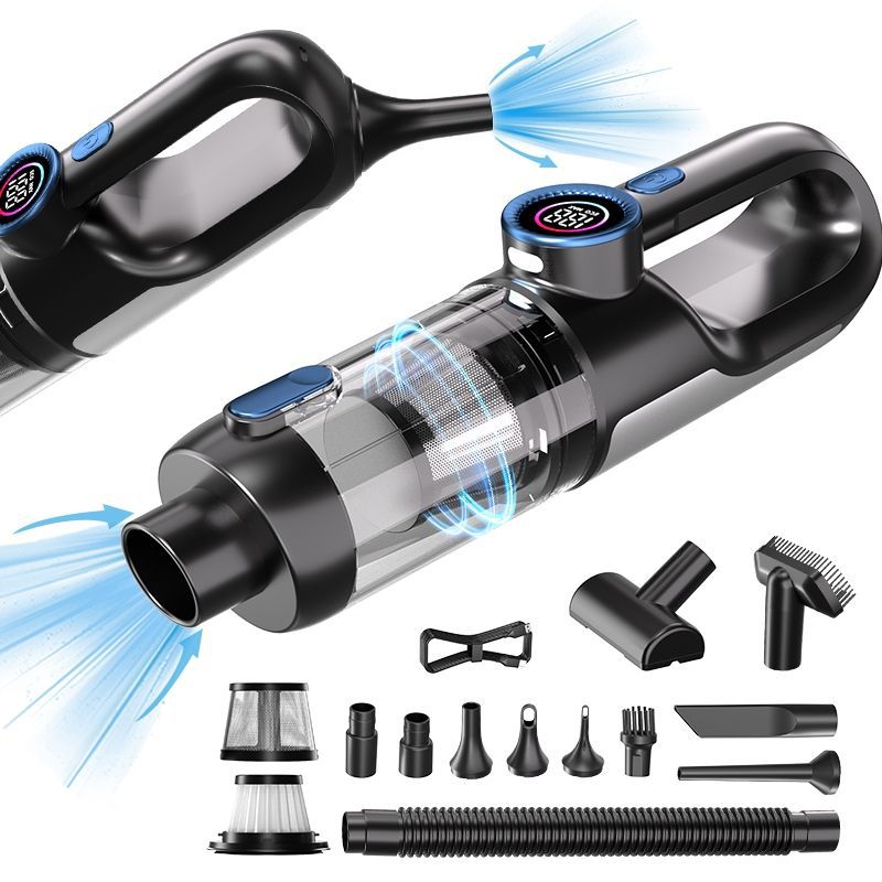2026 Cross-Border Car Vacuum Cleaner with Super Strong Suction for Car and Home Use, Mini Large Suction Handheld Small Wireless Model