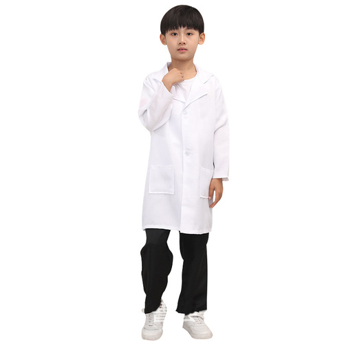 Children's Doctor Uniform White Coat Children's Scientific Experiment Costume Performance Children's Game Role Play Costume