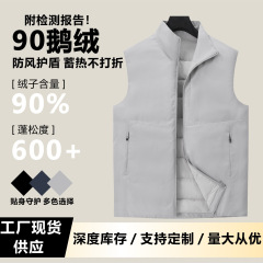 男款羽绒马甲2025秋冬新款90%鹅绒商务保暖无袖立领百搭马甲背心