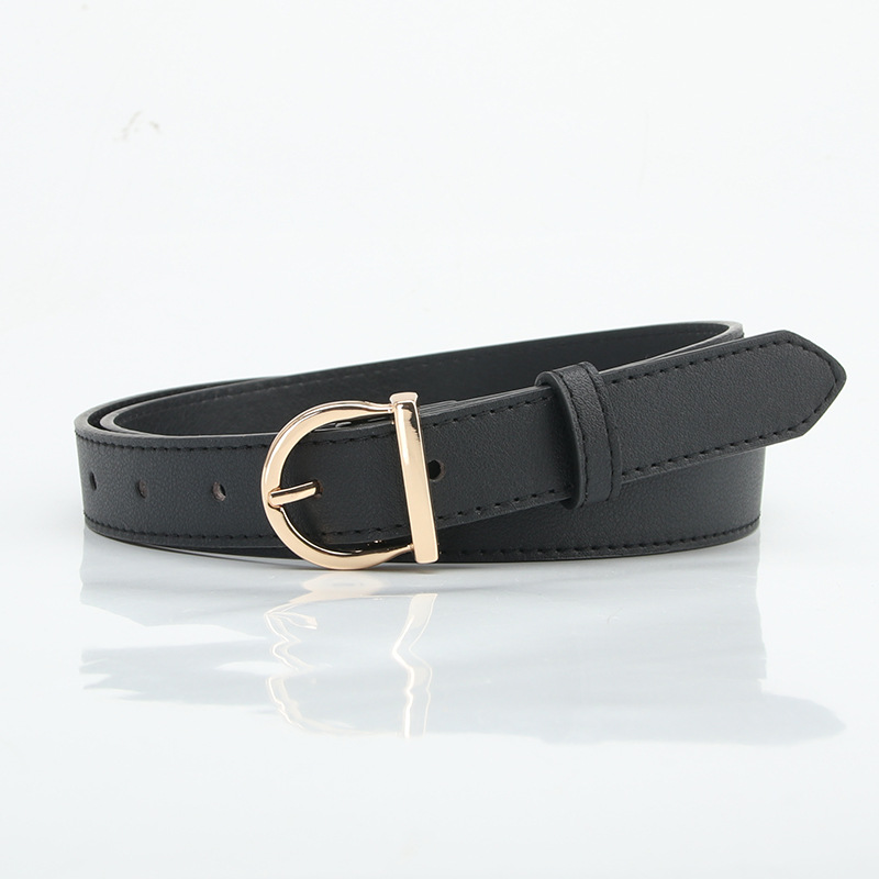 New fashionable and versatile D-shaped alloy pin buckle women's belt with jeans, suit and dress decorative belt_voghion.com