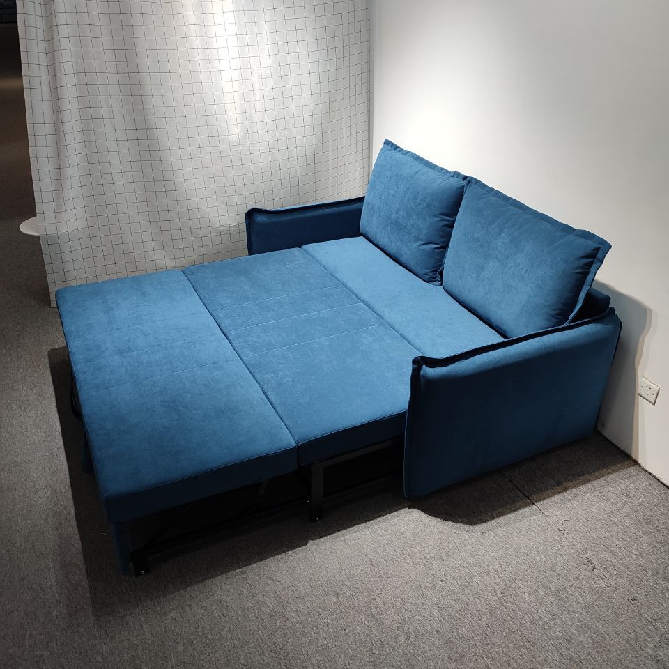 Sofá cama multifuncional de doble propósito, moderno y simple tecnología azul mar profundo, sofá de sala de estar, apartamento