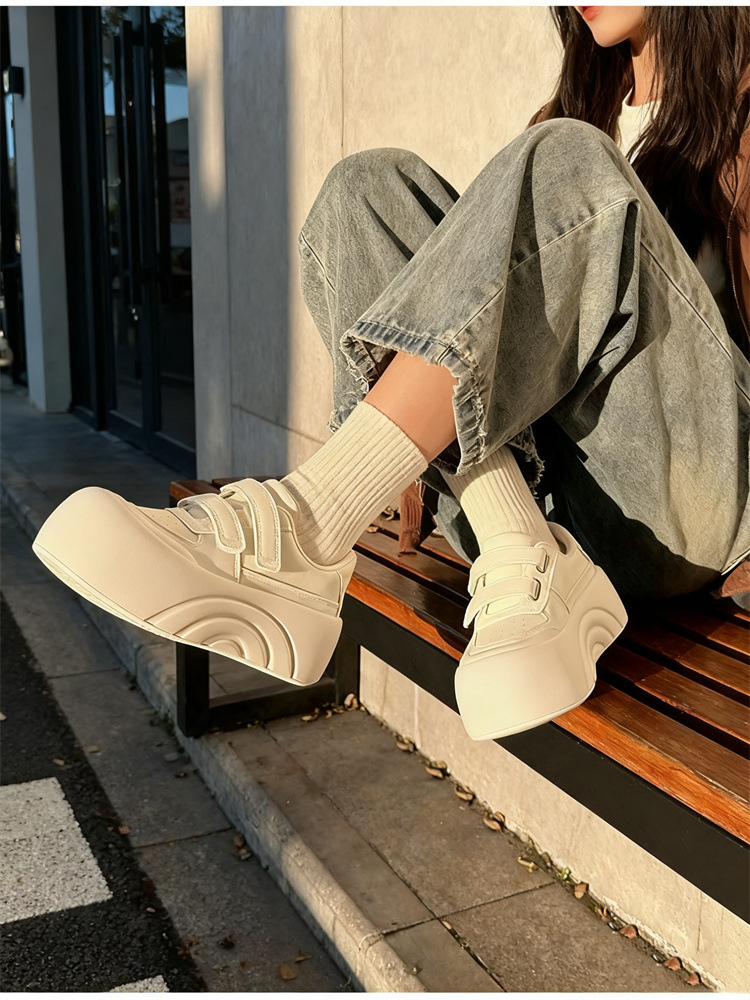 Scarpe platform stile pane donna velcro cloud bianco_voghion.com