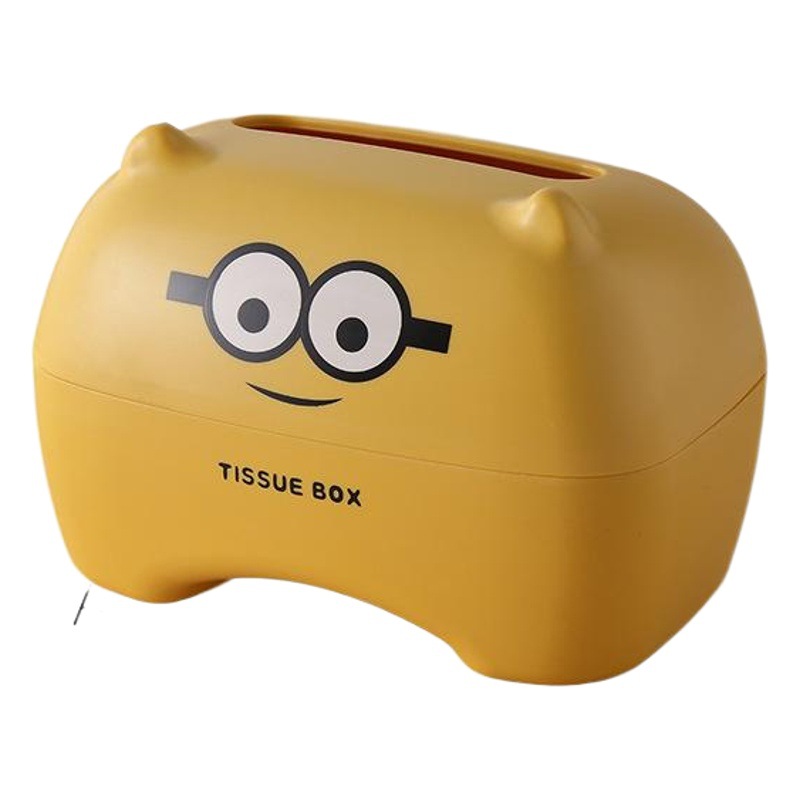 Caja de pañuelos de dibujos animados lindo caja de pañuelos de tocador multifuncional caja de pañuelos de plástico engrosada caja de almacenamiento de tejido creativo