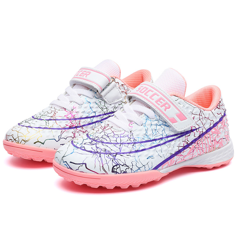 Nuevos zapatos de fútbol transfronterizos para niños tf clavos jóvenes zapatos de entrenamiento de combate profesional zapatos deportivos artificiales para niñas
