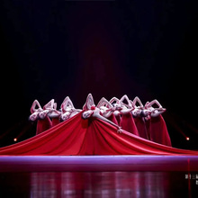 新款桃李杯现代舞服红色之恋女群舞表演服装中国舞红色舞演出服装