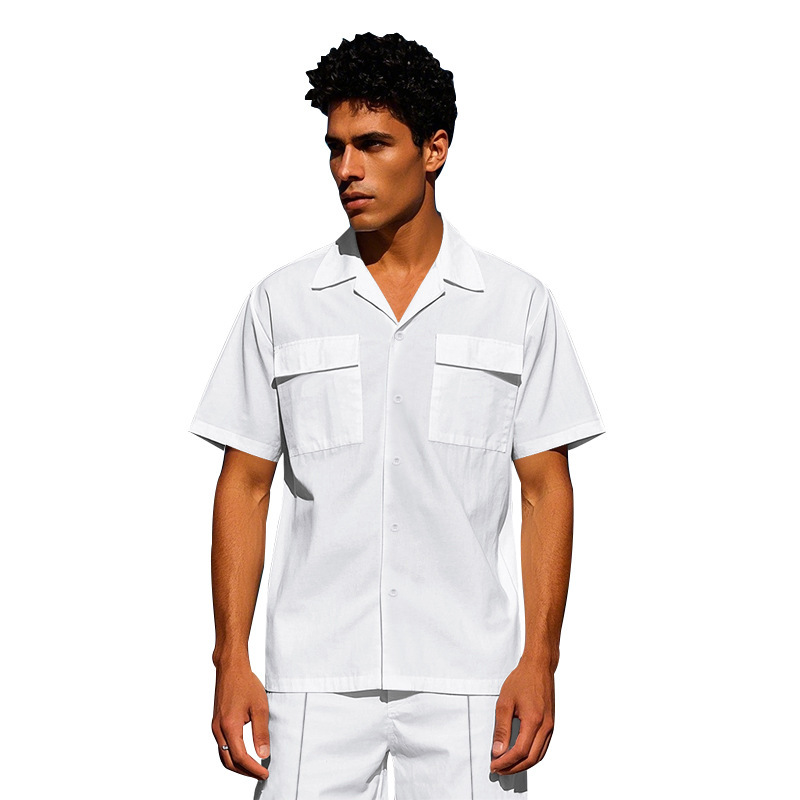 Men's Clothing Men's Light Luxury Casual Hawaiian Short Sleeved Shirt Shorts Set Summer Thin Workwear Loose Fit_viptrois.com