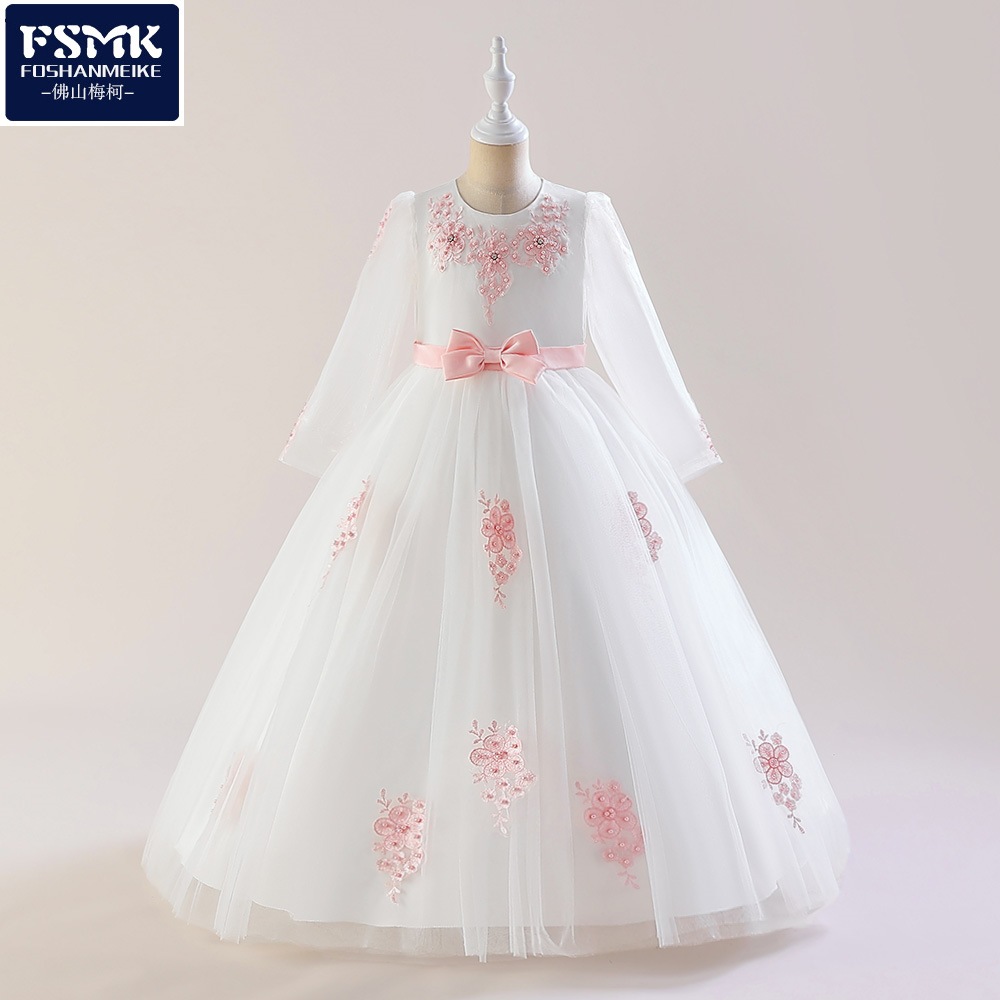 Europa y América nuevos vestidos de fiesta para niños y falda de tierra bordada con clavos de cuentas de vestido de niños