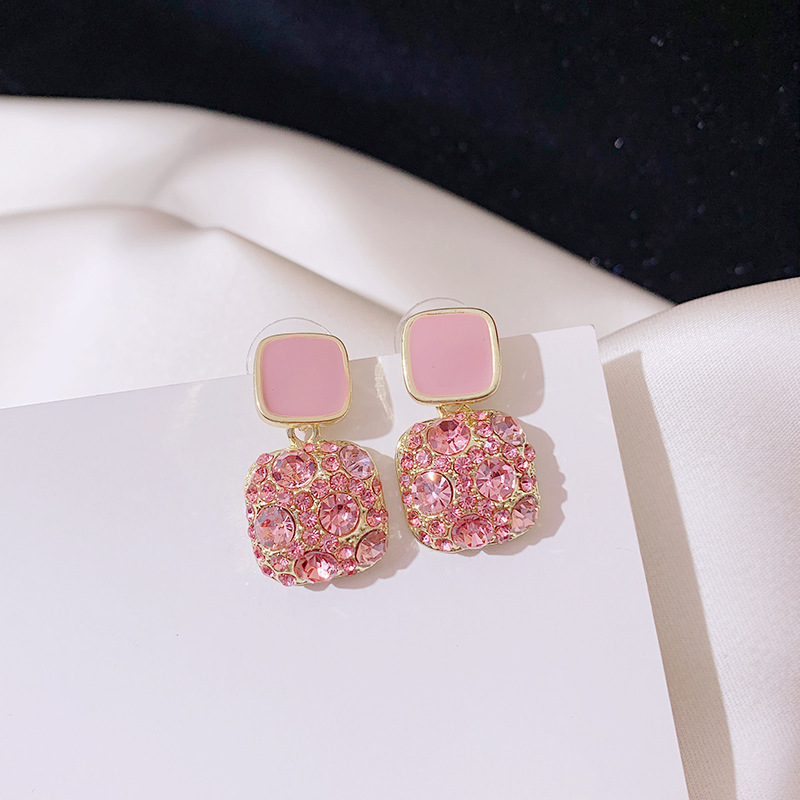 Drop Earrings Classification 1 Pair Fashion Square Alloy Plating Rhinestones Women's Drop Earrings