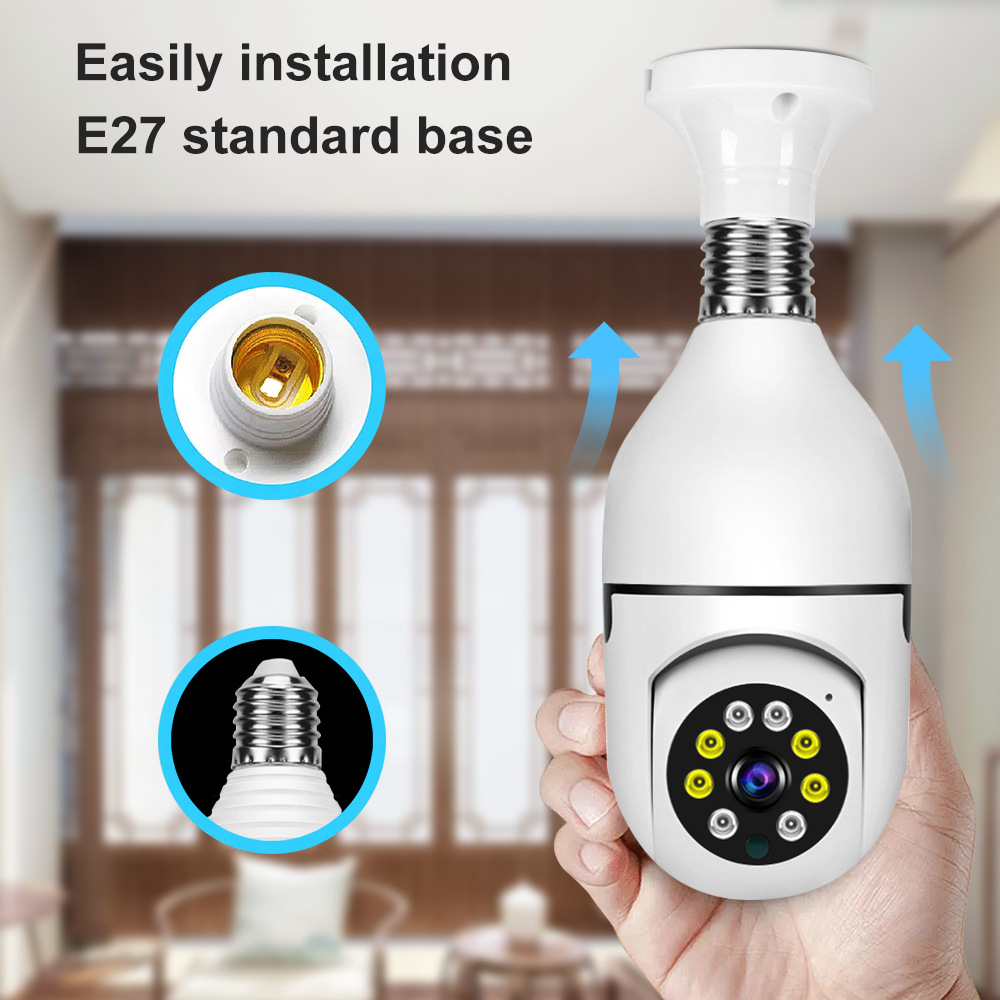 V380 Bulb Camera Night Vision Export Cross-Border Popular Smart Wireless High-Definition Smart E27 Lamp Holder Monitor