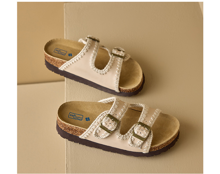 Sandal Birkenstock đế dày hở mũi quai thắt lưng cho nữ — đen chi tiết 25