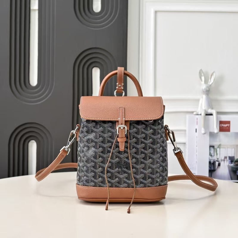 原厂狗牙Goyard Alpin迷你双肩背包翻盖mini手提单肩斜挎包背包|undefined