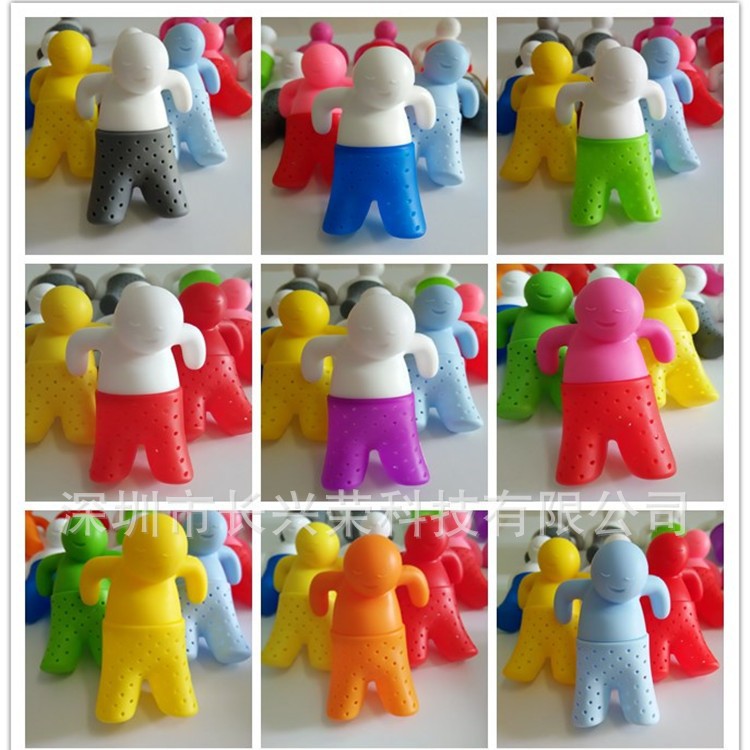 硅胶茶先生 泡澡小人茶漏 硅胶便便恐龙小人泡茶器现货