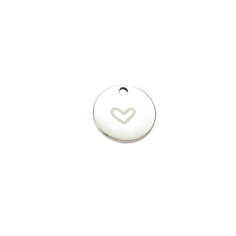 All Seasons Season 1 Piece 12*12mm Hole 1~1.9mm 304 Stainless Steel PVD Coated 18K Gold Real Gold Plated Round Heart Shape Polished Pendant DIY Jewelry Accessories