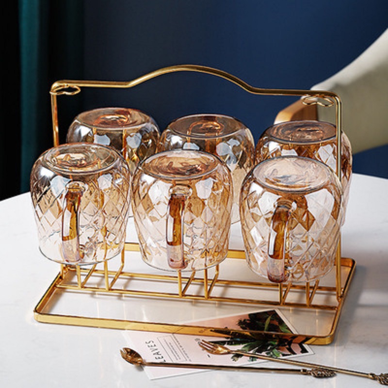 Hogar botella de agua fría vidrio borosilicato botella de agua fría gran capacidad jugo olla fría blanco abierto taza traje al por mayor