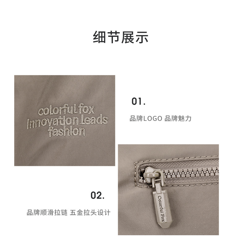 Colorful Fox's new nylon fabric women's crossbody bag, water-resistant crossbody bag, lightweight single-shoulder multi-layered crossbody bag undefined