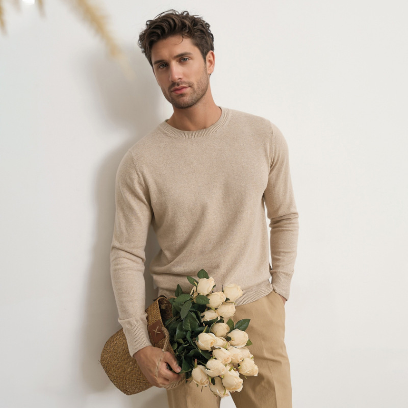 Cross-border hombre cuello redondo suéter de lana otoño invierno estilo viejo dinero hombre jersey de punto suéter leggings