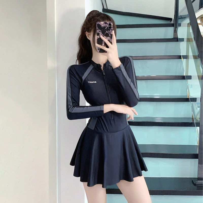 Сплит-купальник с длинными рукавами для женщин 2025 новый соплный живот тонкий консервативный спорт