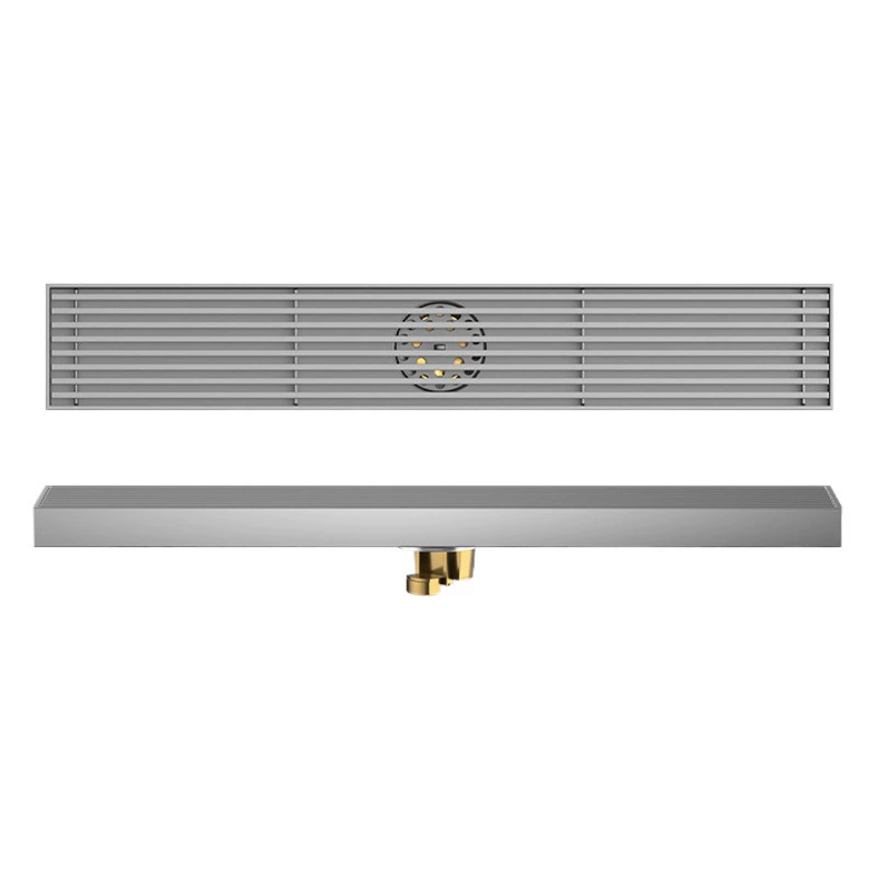 Удлиненный твердый бамбуковый ряд 304 Нержавеющая сталь Длинный Слив для пола Дезодорант с защитой от насекомых Запах Все медные сливные сердечники для пола Большой смещение Боковой Слив для пола