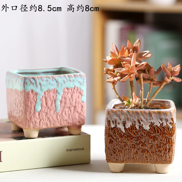 Square basin flowing glaze SG powder brown group 2