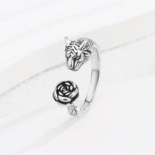 Vintage Korean Retro Patina Rose Gold Ring, Simple and Fashionable, Unique Open Ring, Popular on Social Media, Niche Design Finger Ring