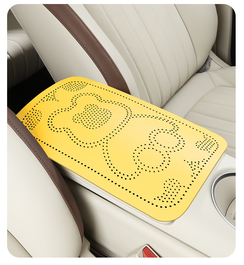 Car armrest box protective pad, skin-friendly jelly material, cute and breathable, heightening armrest pad, available in multiple colors, car armrest box pad