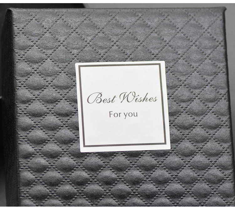 English Black Small Square Box Jewelry Box Gift Box