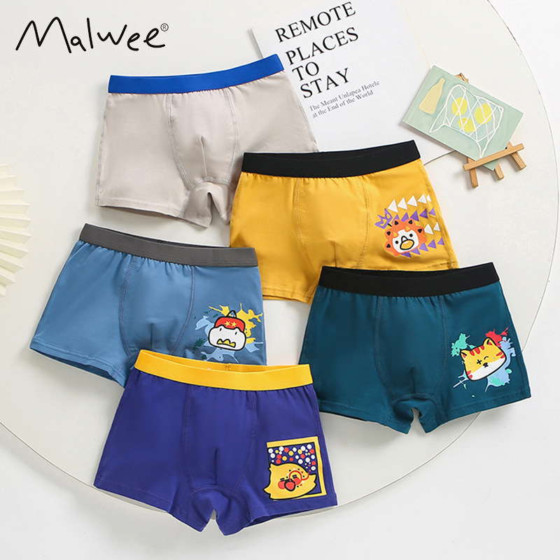 Malwee transfronterizo primavera y verano ropa interior infantil clase A ropa interior de ángulo plano apretada para niños ropa interior transpirable suave para niños