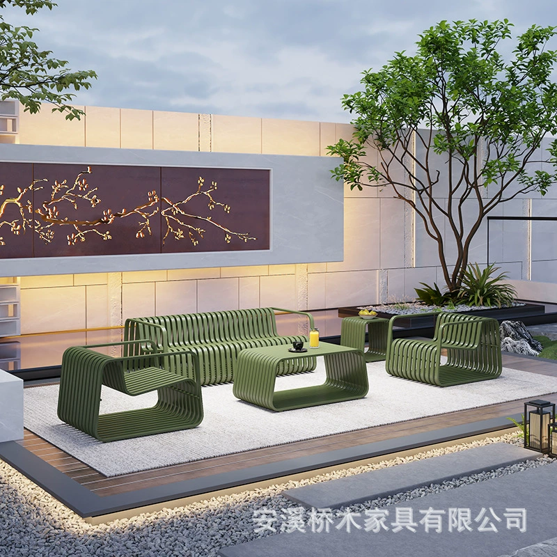 Креативный уличный железный диван, комбинированный водонепроницаемый и солнцезащитный отель, бассейн, вилла, двор, уличная мебель для отдыха