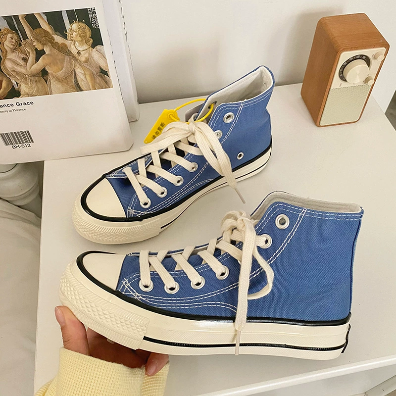Канвасовые кроссовки высокие (Canvas High-Top Sneakers), корейский стиль, классика повседневная, размеры EU 35–44