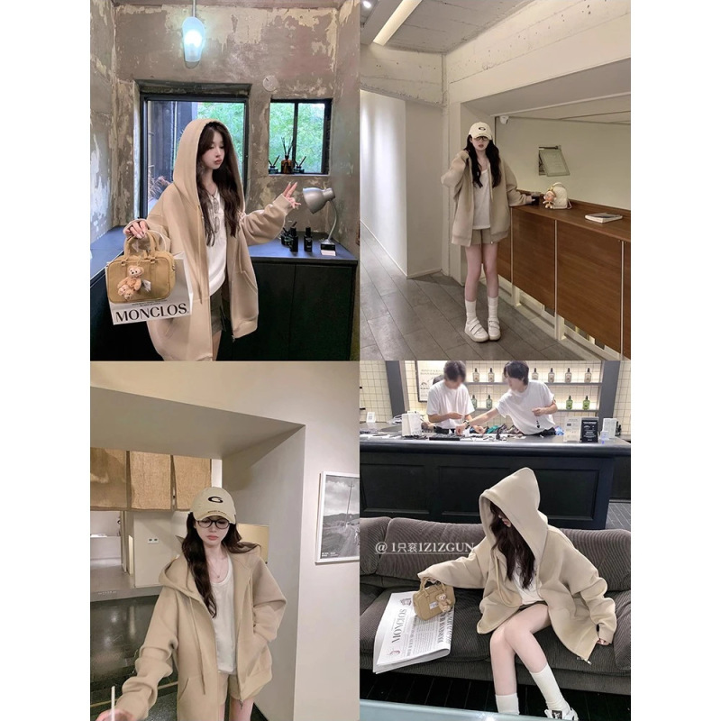 3778 #   1 Piece of 1Z1Zgun Super Size 320g Air Layer Loose Hooded Sweatshirt Jacket